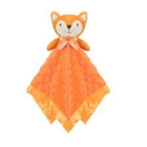 Fox Security Blanket Minky Dot Back Satin & Trim Baby Lovey Plush